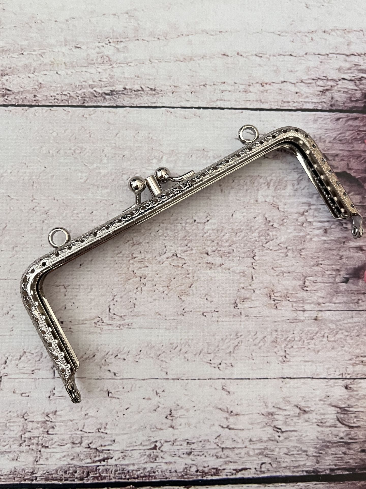 15 CM METAL ÇANTA KULPU  2 BÖLMELİ MODEL M-27 Gümüş