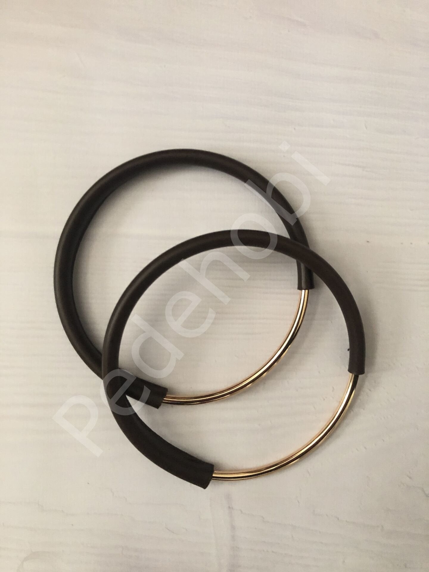 DERİLİ METAL ÇANTA SAPI YUVARLAK 13 CM 1 ÇİFT KAHVE