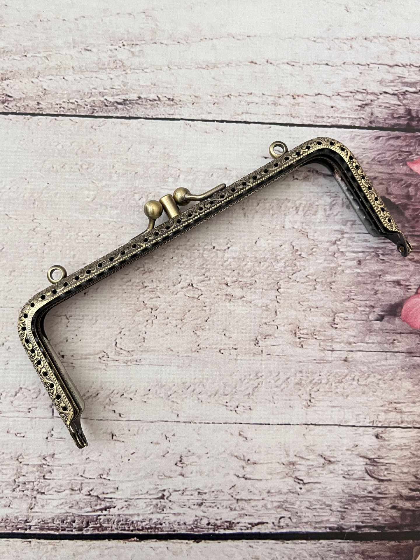 15 CM METAL ÇANTA KULPU  2 BÖLMELİ MODEL M-27 Antik