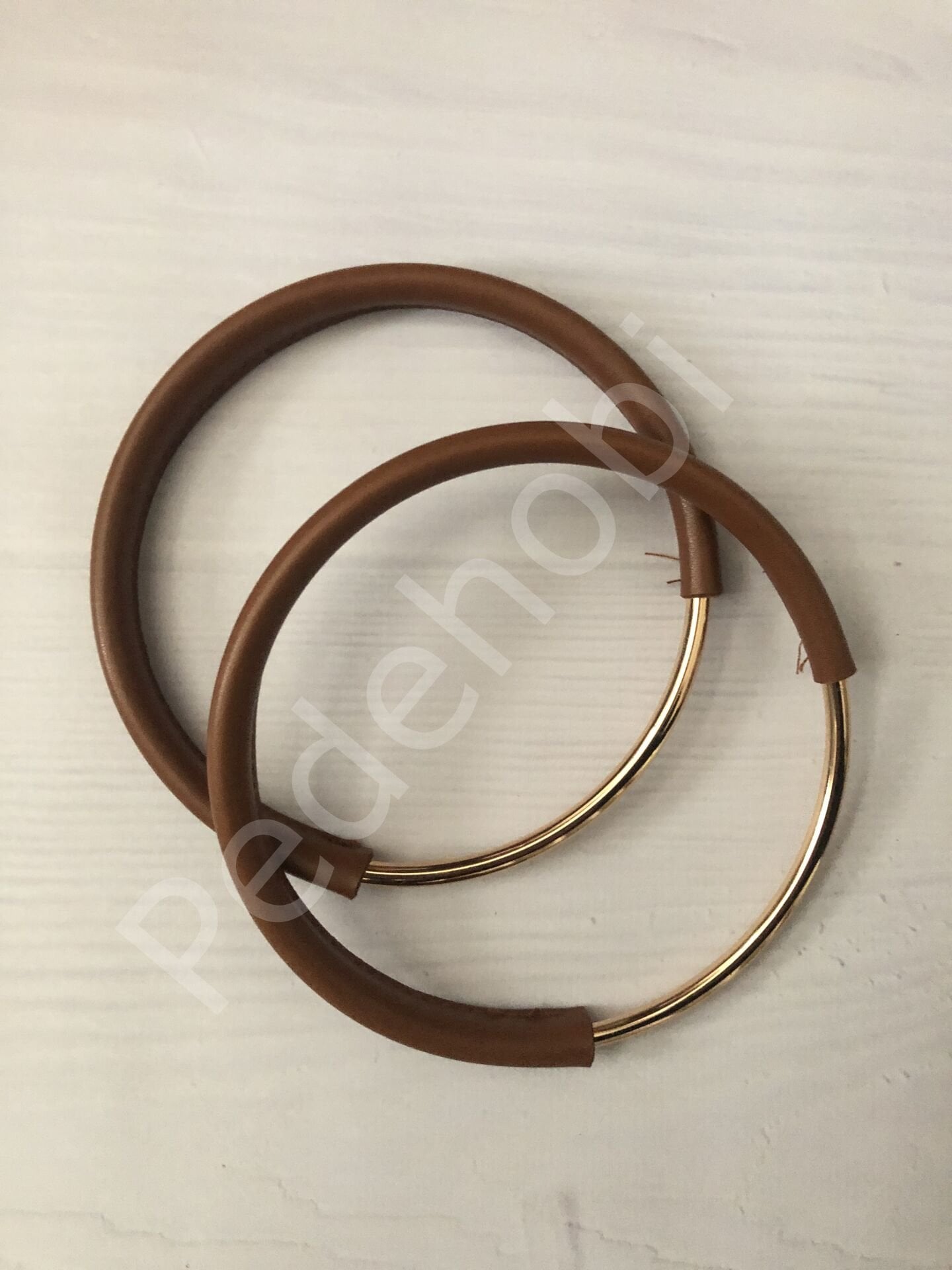 DERİLİ METAL ÇANTA SAPI YUVARLAK 13 CM 1 ÇİFT TABA