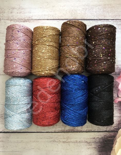 PULLU SİMLİ POLYESTER İP KOYU KAHVE