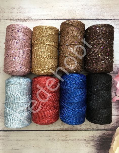 PULLU SİMLİ POLYESTER İP AÇIK KAHVE
