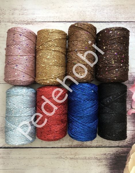 PULLU SİMLİ POLYESTER İP SİYAH