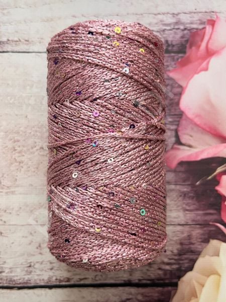 PULLU SİMLİ POLYESTER İP PEMBE