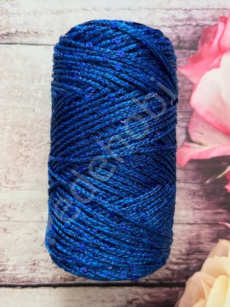 PULLU SİMLİ POLYESTER İP SAKS MAVİ