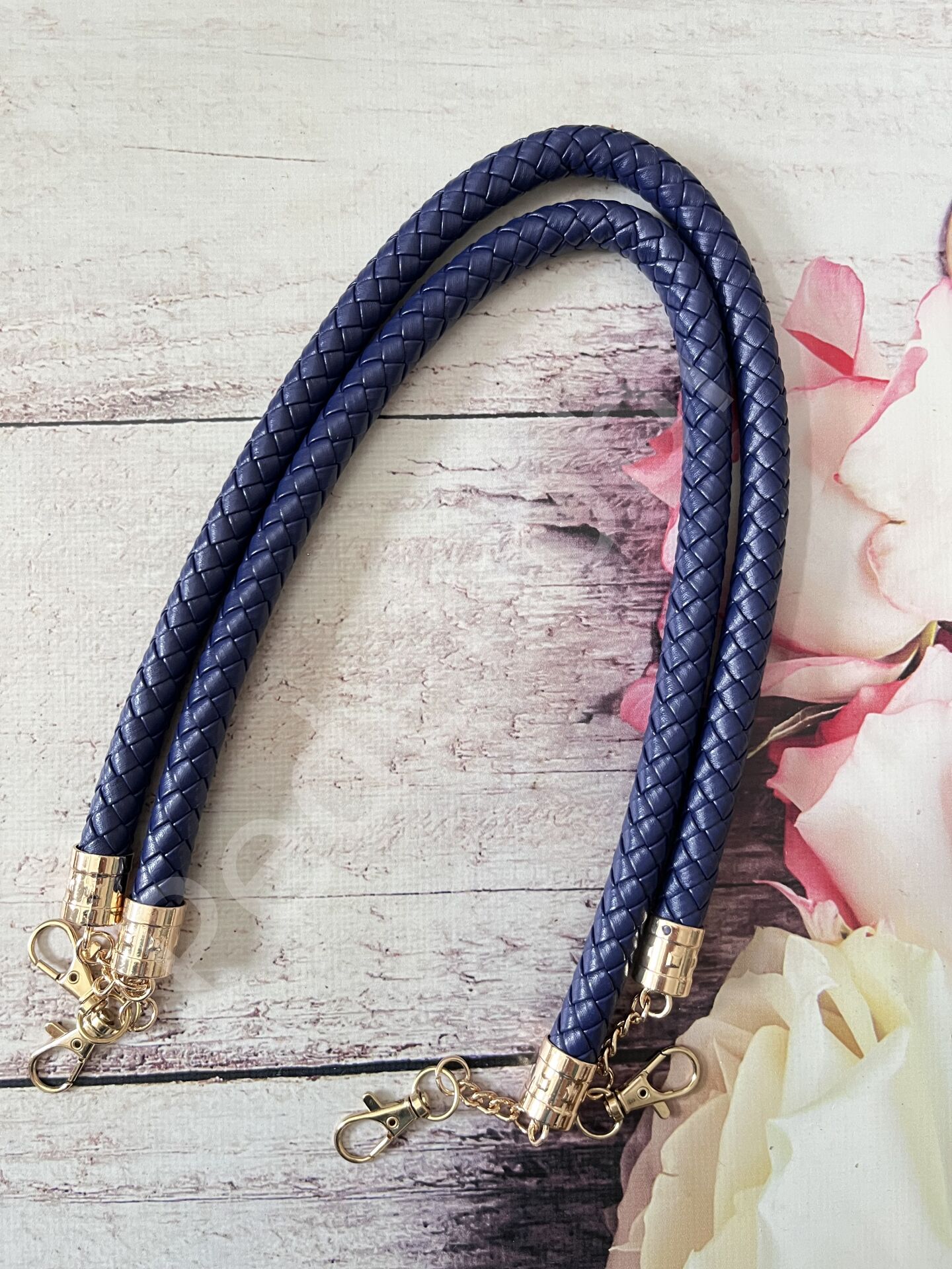 DERİ ÖRME SAP 60 CM 1 ÇİFT GOLD KANCALI LACİVERT