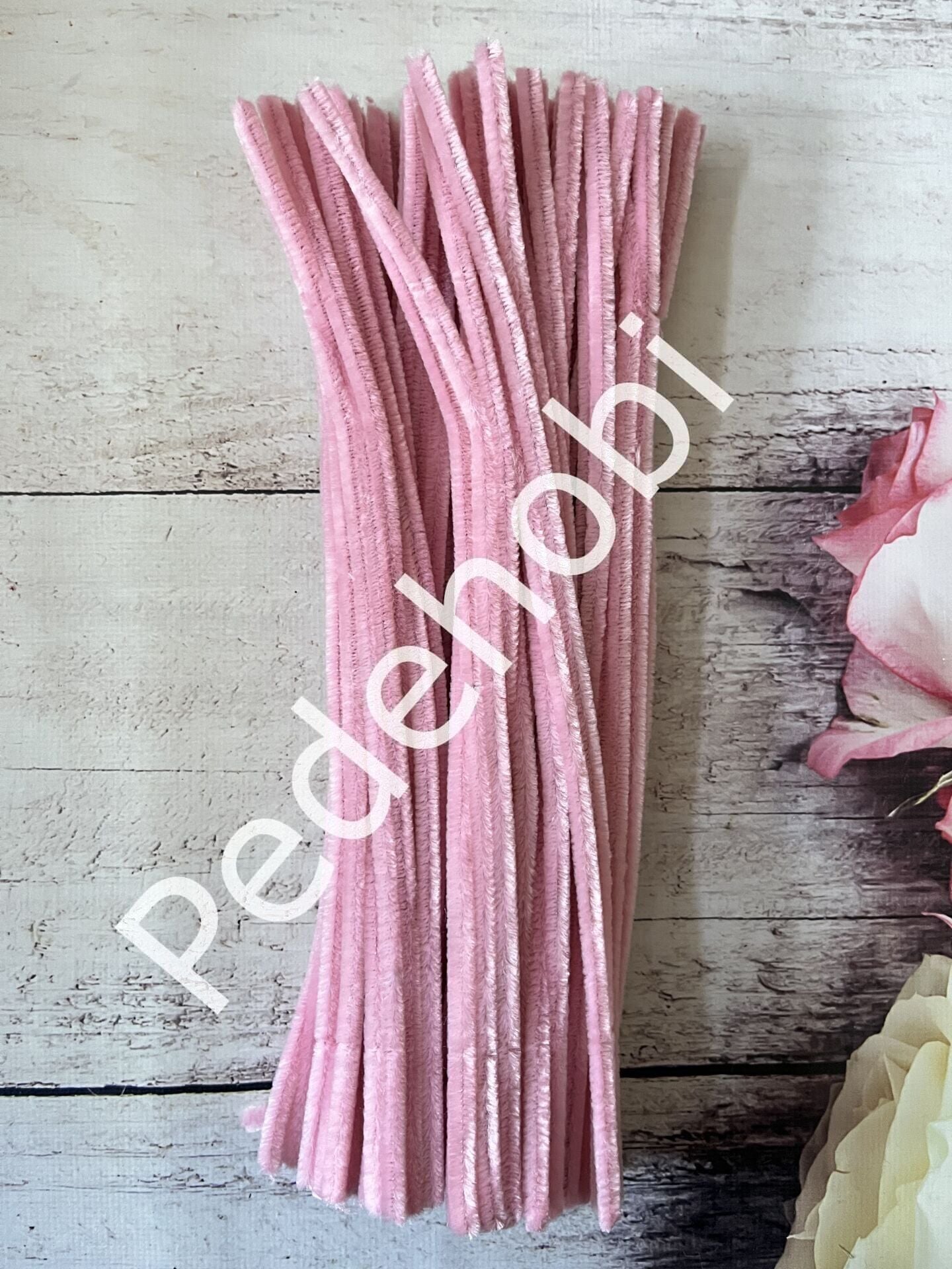 ŞÖNİL ÇUBUK 100 ADET PEMBE 8