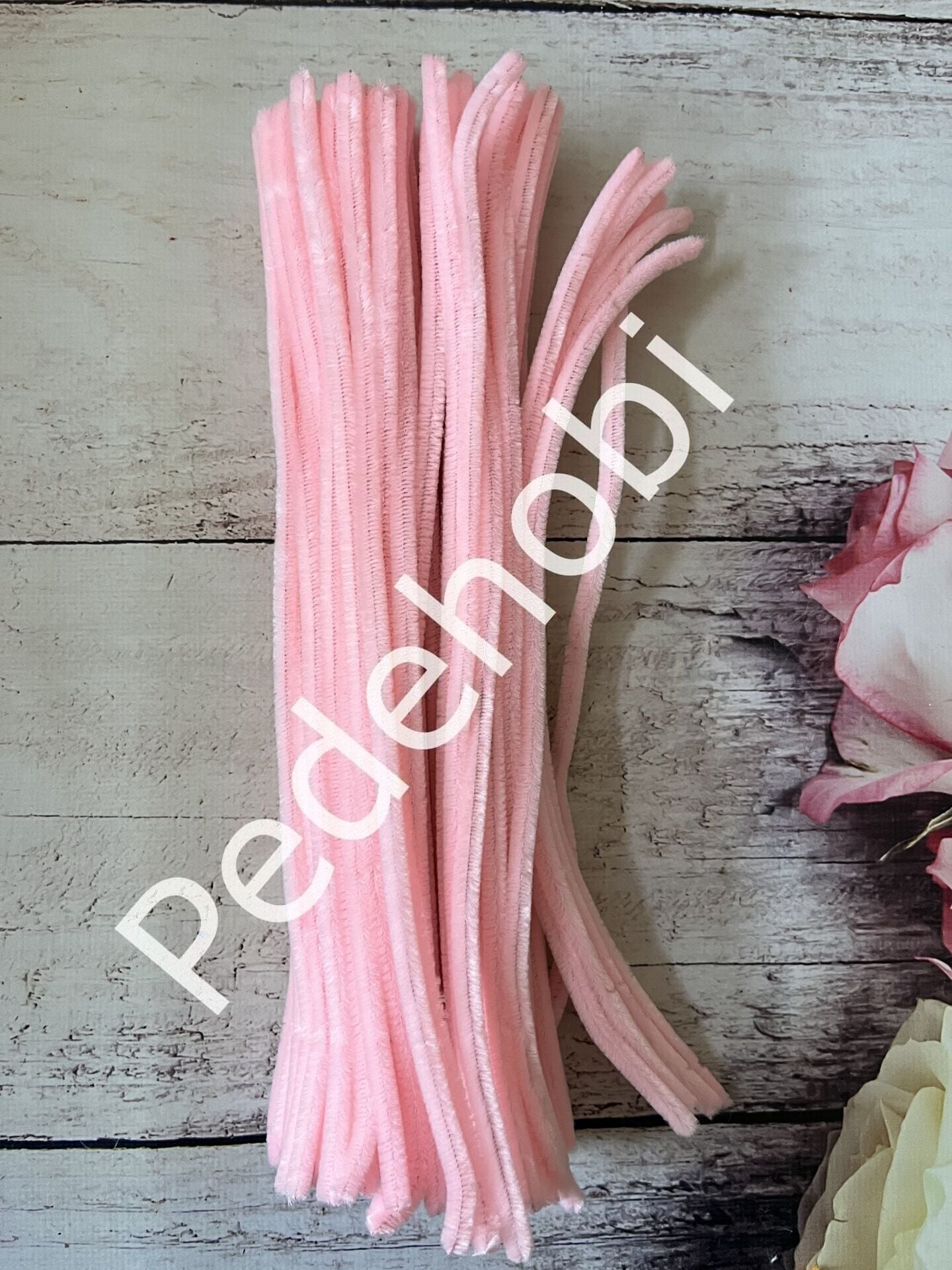 ŞÖNİL ÇUBUK 100 ADET TOZ PEMBE 9