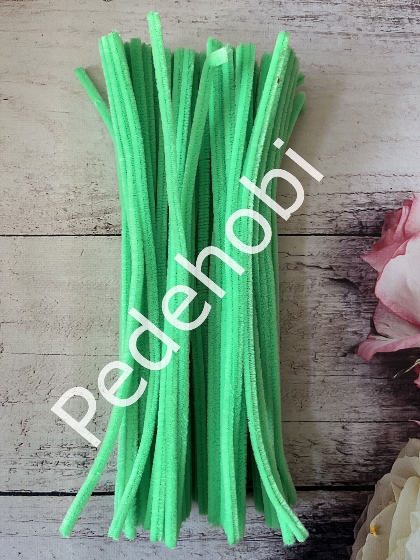 ŞÖNİL ÇUBUK 100 ADET AÇIK NEON YEŞİL 40