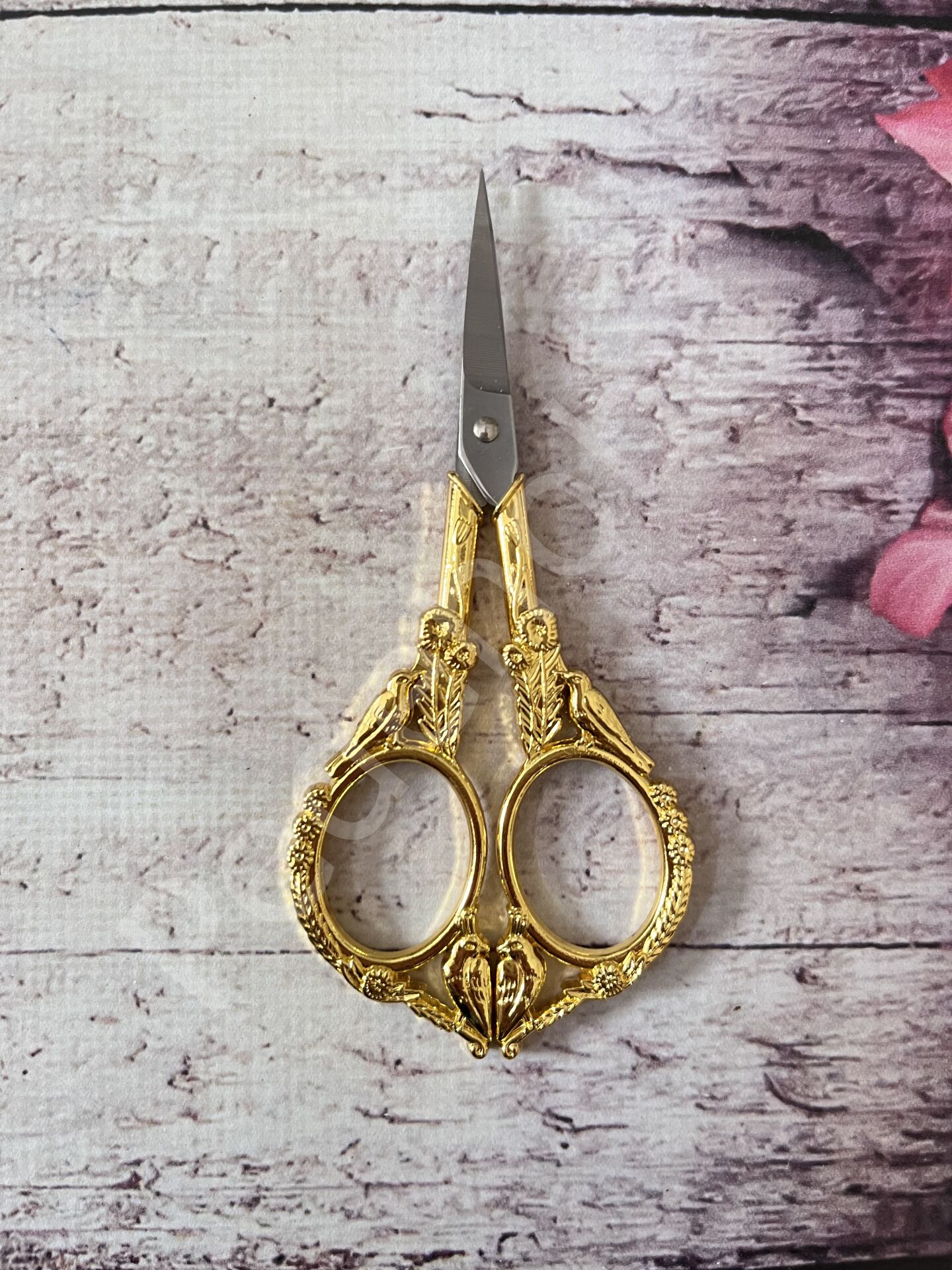 VİNTAGE MAKAS KUŞ MODEL 12 cm GOLD