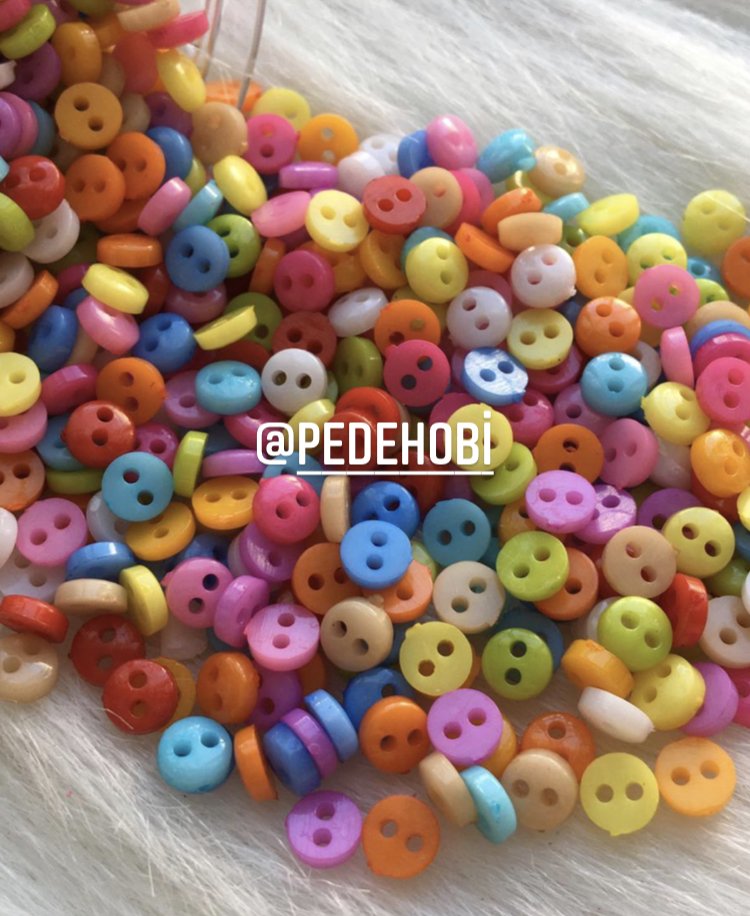 6 MM YUVARLAK DÜĞME KARIŞIK RENK 10 ÇİFT