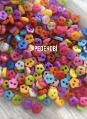 6 MM ÇİÇEK  DÜĞME KARIŞIK RENK 10 ÇİFT