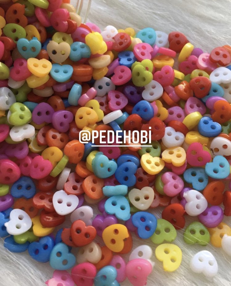 6 MM KALP DÜĞME KARIŞIK RENK 10 ÇİFT