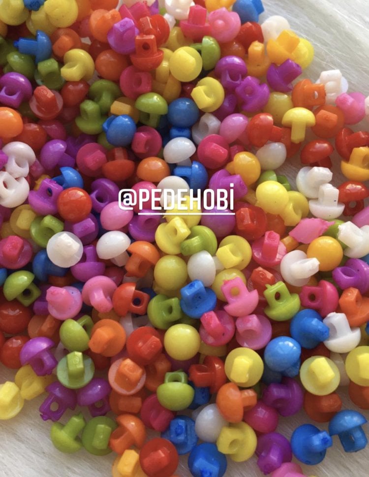 6 MM BONİBON DÜĞME KARIŞIK RENK 10 ÇİFT