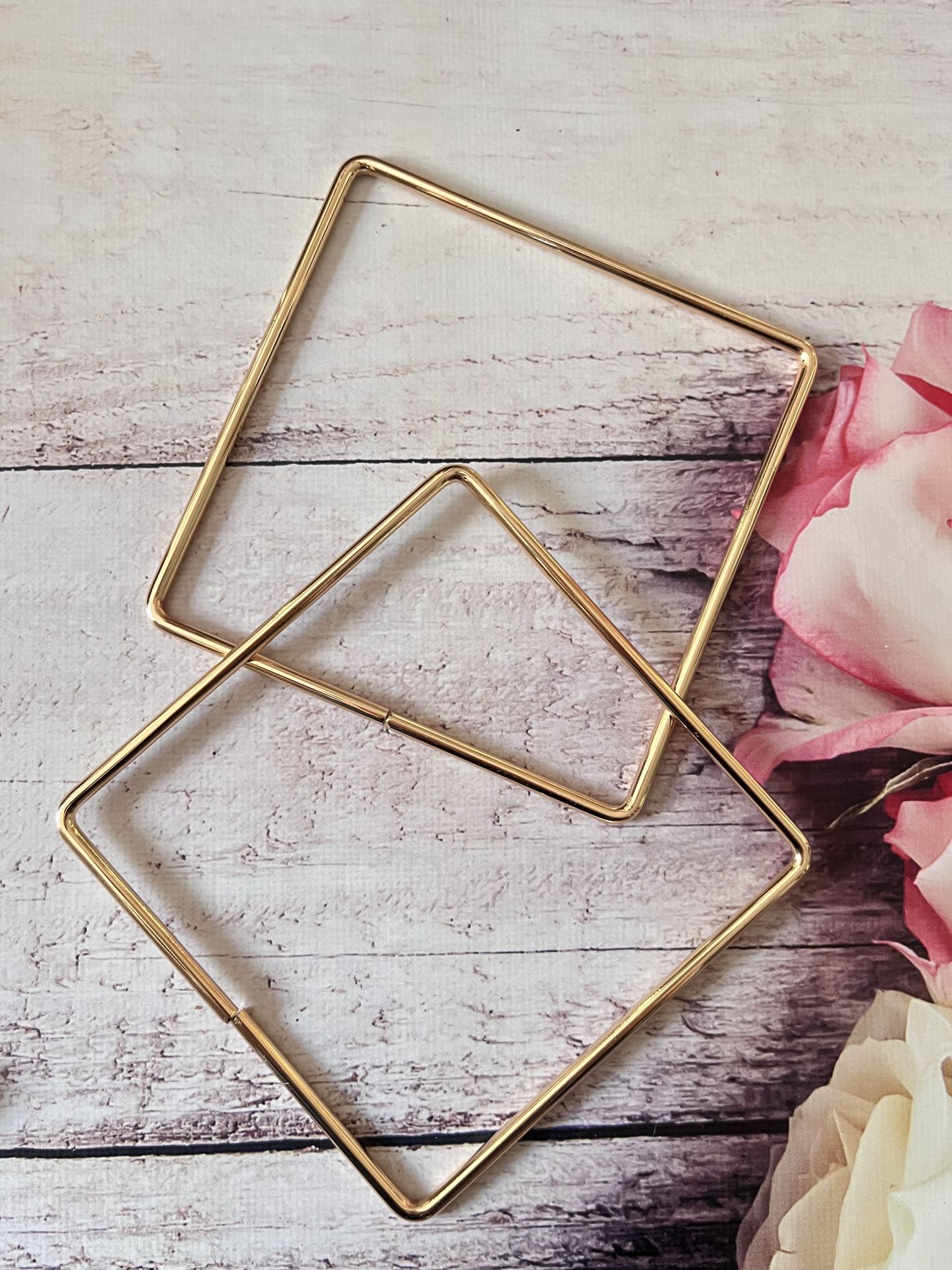 METAL ÇANTA SAPI KARE 14 CM 1 ÇİFT Gold