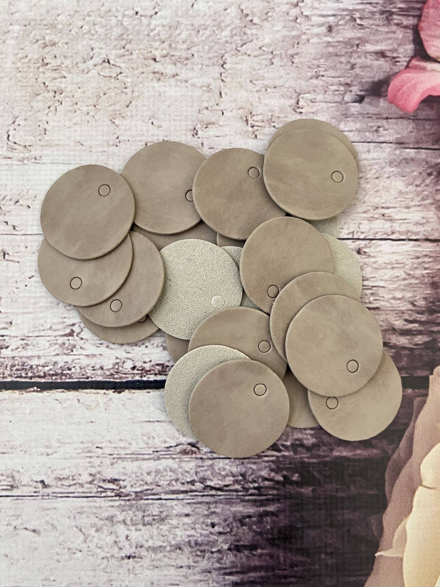 DERİ PUL  100' LÜ PAKET  (3 CM ) bej