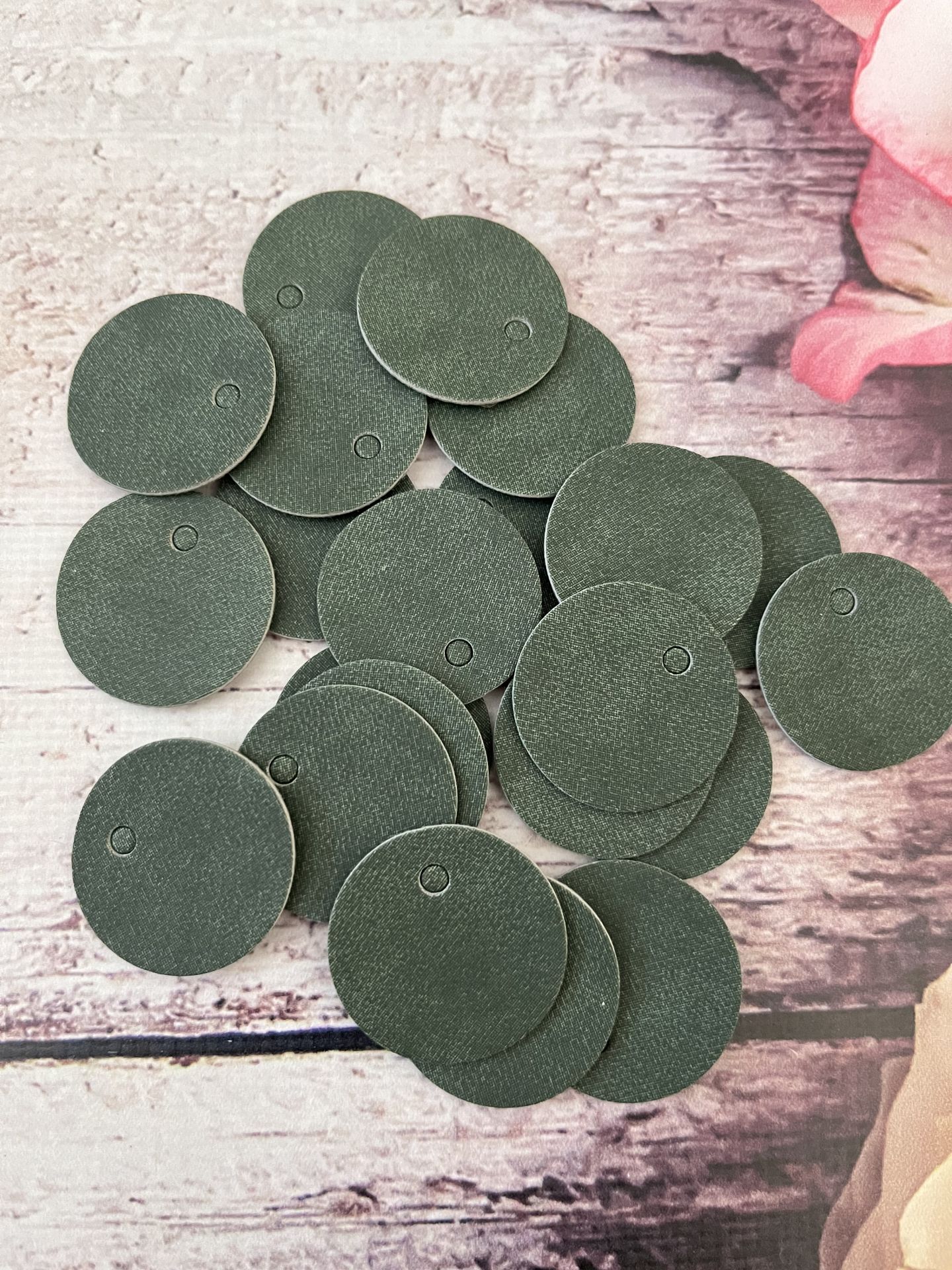 DERİ PUL  100' LÜ PAKET  (3 CM ) yeşil