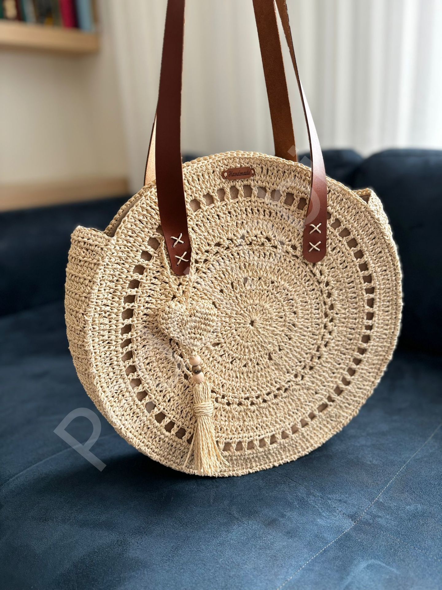 YUVARLAK KAĞIT İP ÇANTA KİTİ saman