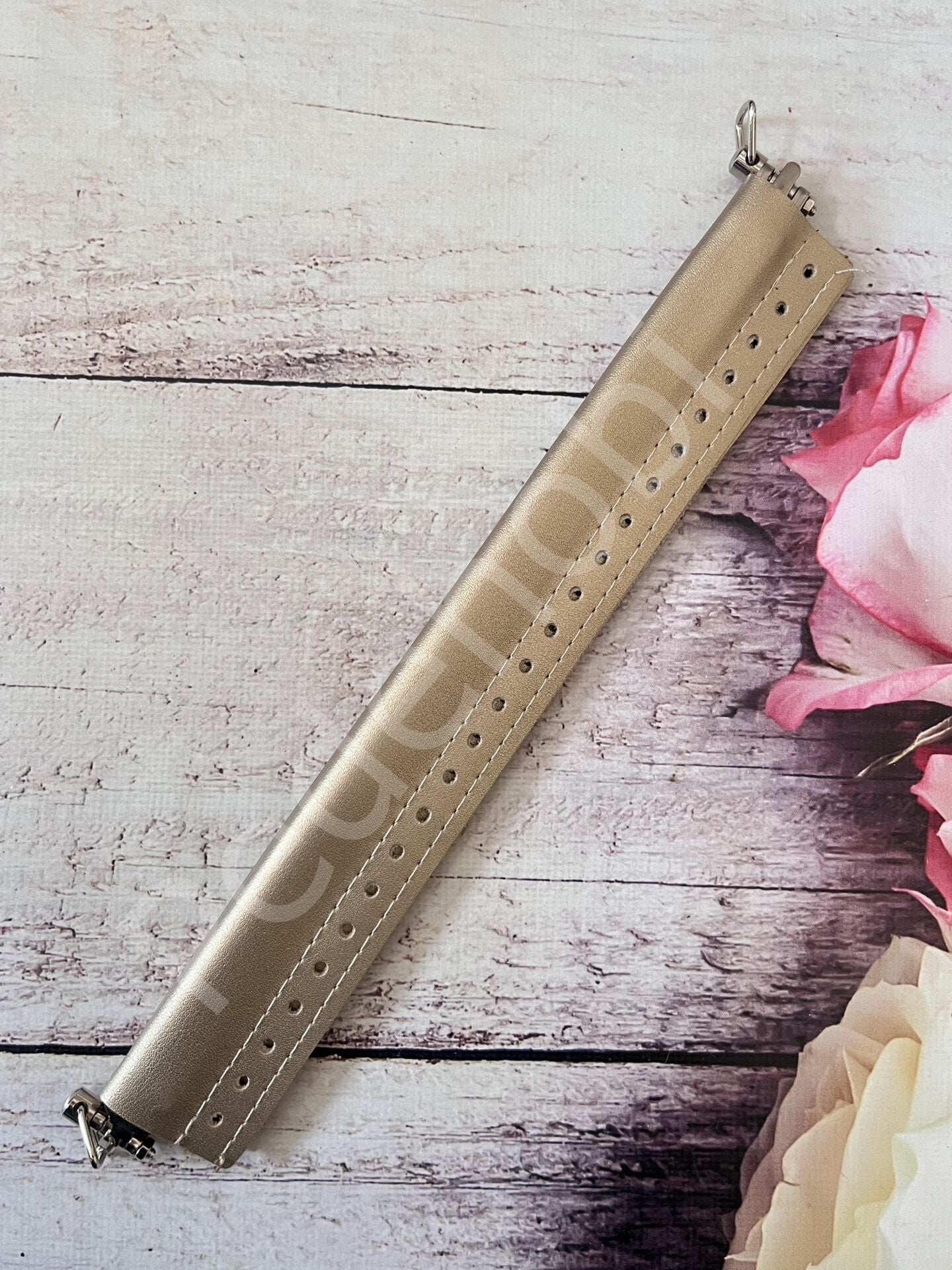 ASKILI YAYLI DERİLİ ÇANTA BURSU 28cm GOLD