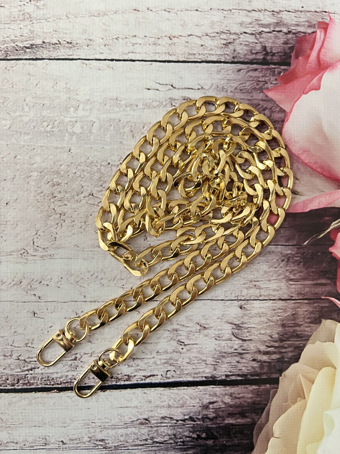 120 CM. KANCALI  METAL ÇANTA ZİNCİRİ Gold