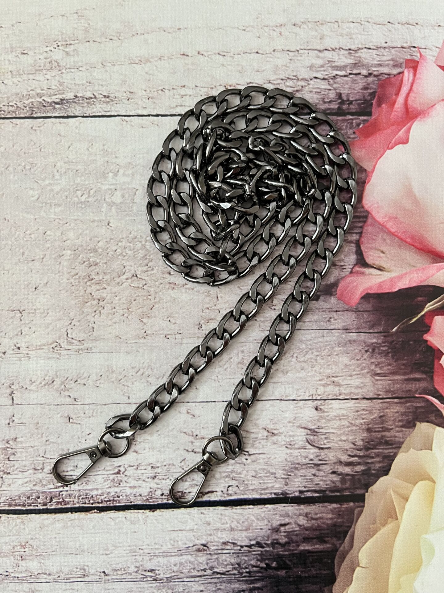 120 CM. KANCALI  METAL ÇANTA ZİNCİRİ Antrasit