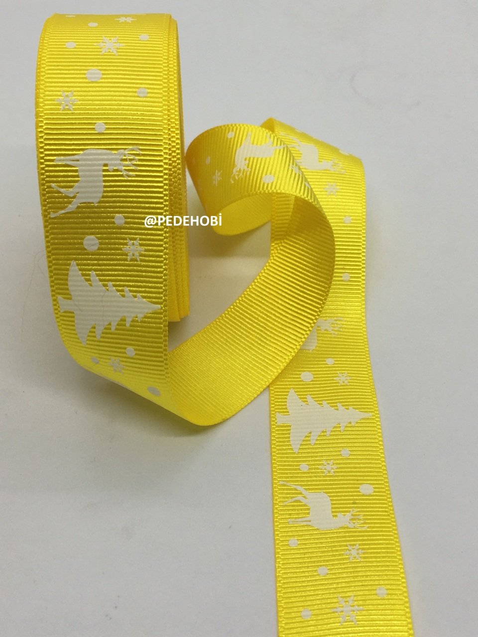 2.5 CM  GROGREN SARI ÇAM KURDELE 1 MT