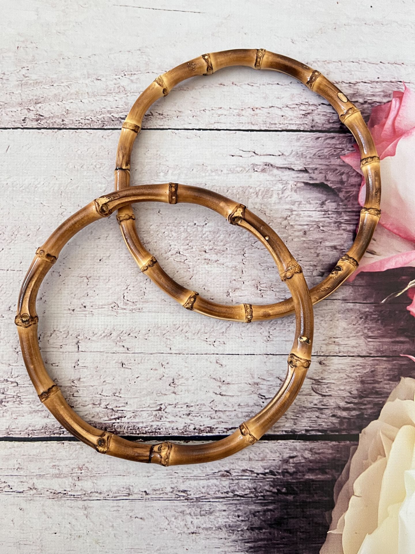 15 CM  BAMBU ÇANTA SAPI 1 ÇİFT KAHVE