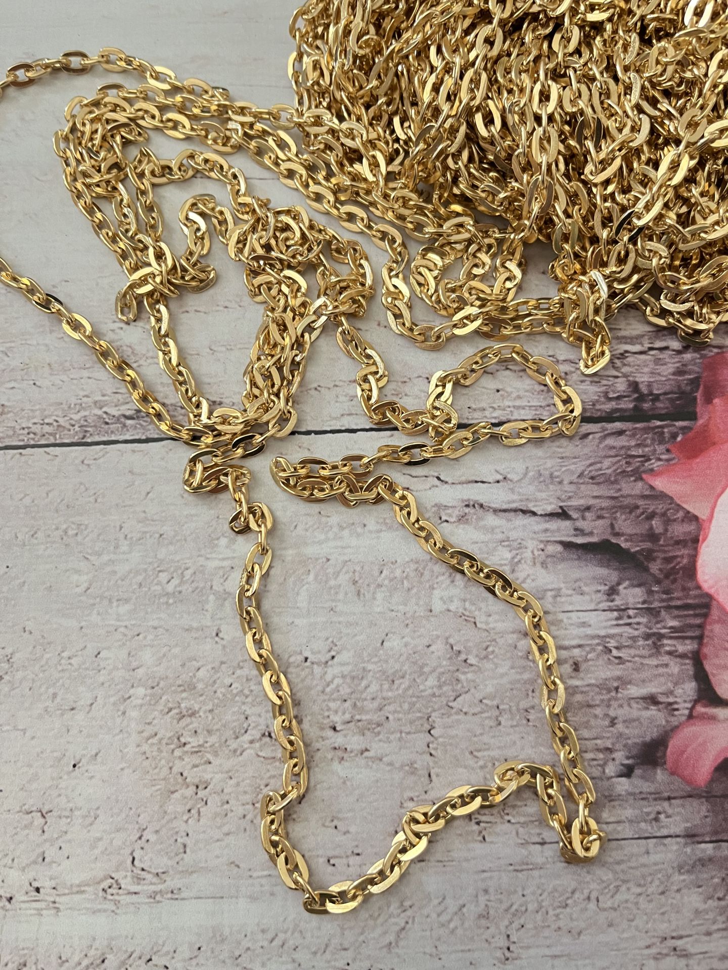 İNCE ÇANTA ZİNCİR  METRELİK GOLD
