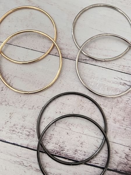 METAL ÇANTA SAPI YUVARLAK 13 CM 1 ÇİFT GÜMÜŞ