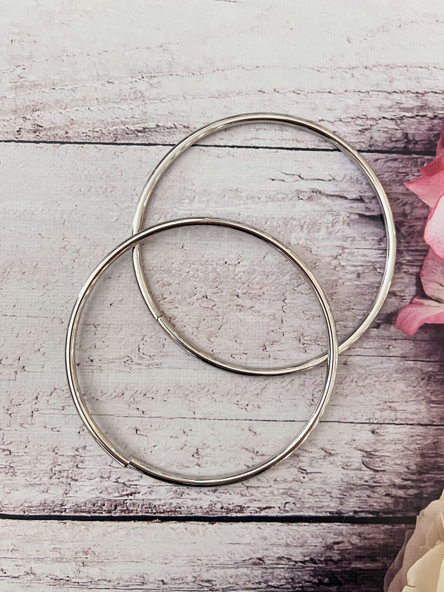 METAL ÇANTA SAPI YUVARLAK 13 CM 1 ÇİFT GÜMÜŞ